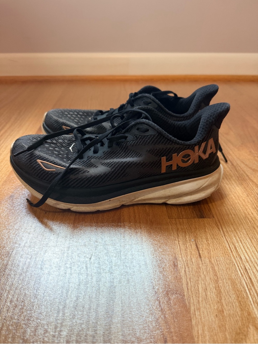 Hoka One One Black  Clifton 9 Running Shoe